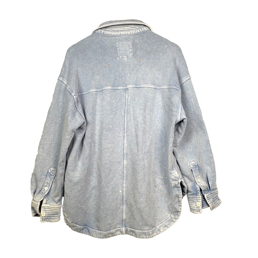 Aerie Women Oversized Henley Sweatshirt Shacket Shirt Jacket XS Grunge Slouchy - Picture 5 of 11